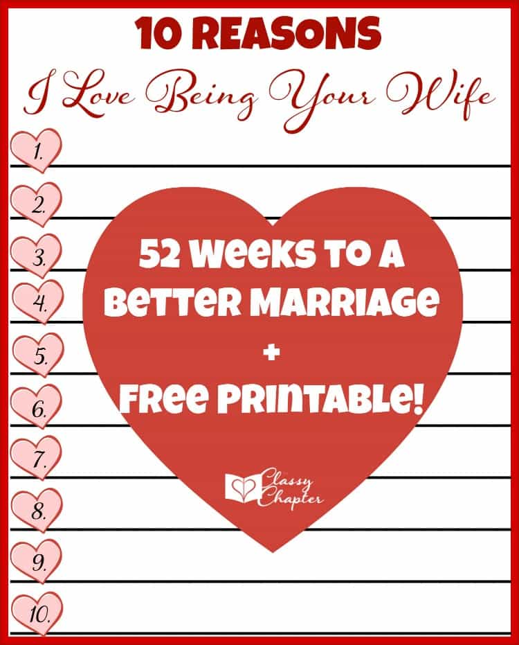 Download your free printable to tell you husband why you love being his wife!