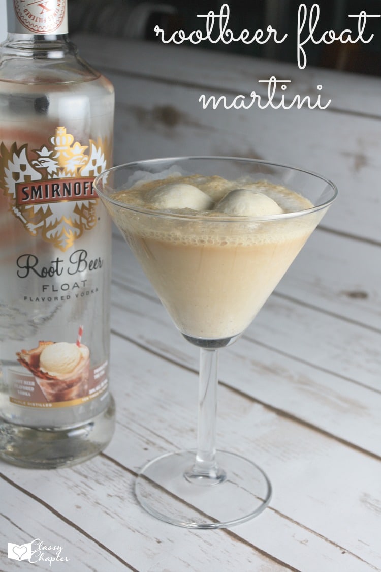 Need a tasty summer drink? This delicious root beer float martini is an easy drink recipe! Try it, you'll love it!