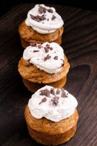 Chocolate Chip Pumpkin Muffins with Cranberry Buttercream | Easy Dessert Recipe