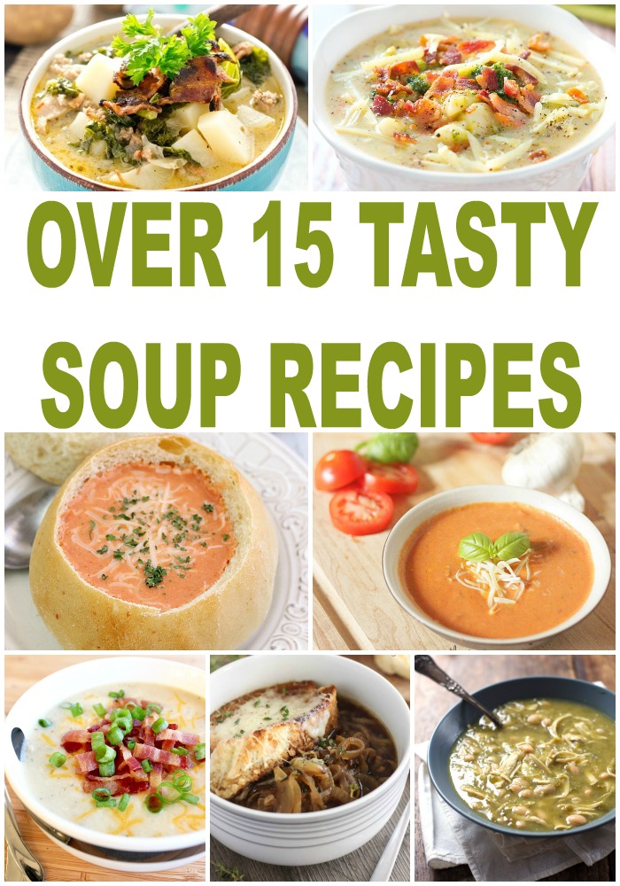 Looking for an easy soup recipe? Here are over 15 soup recipes perfect for a quick dinner or lunchtime meal. You'll even find easy crockpot recipes!