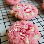 Looking for a new strawberry recipe? These Strawberry White Chocolate Cookies are the perfect easy dessert. These cookies are also the perfect Valentine's Day dessert.