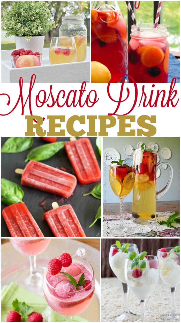 Love a great glass of wine? These Moscato drink recipes are so tasty, you might not even realize you're drinking wine. Moscato | drinks for adults | wine recipes