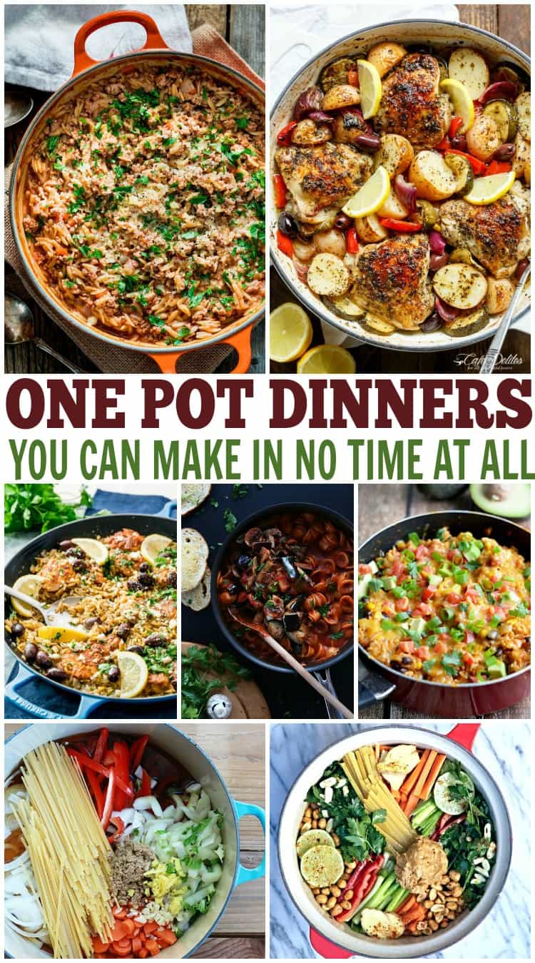 Need to get dinner on the table quick? Try these one pot dinner recipes. One pot meals are yummy and so easy to make! Quick dinner ideas, easy dinner ideas, one pot dinners