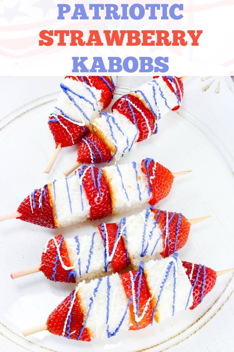 fourth of july dessert recipes, 4th of july party ideas, easy strawberry shortcake recipes, kabob dessert ideas