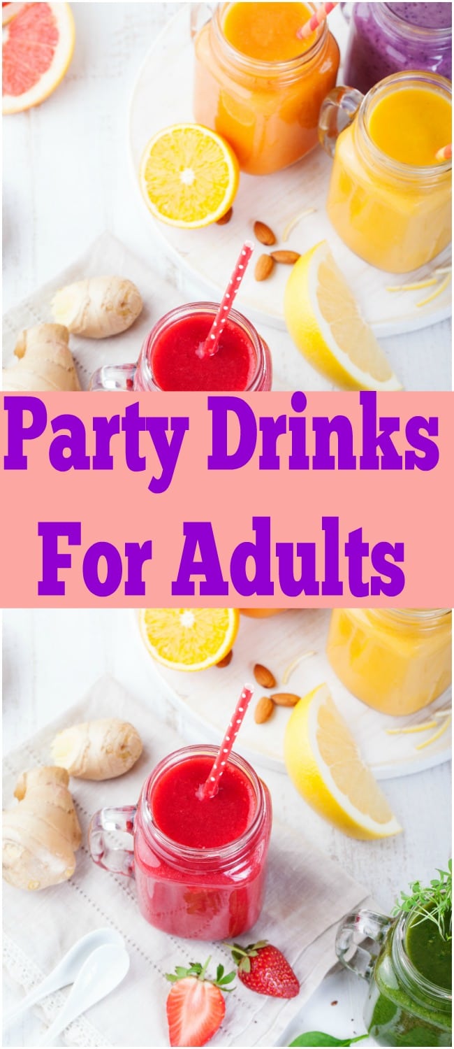 Planning a party soon? These fun party drinks for adults are perfect! You’ll find alcoholic drink recipes that are easy and perfect for a crowd.  Drink Ideas | Drinks for parties | drinks for adults | alcoholic drink ideas