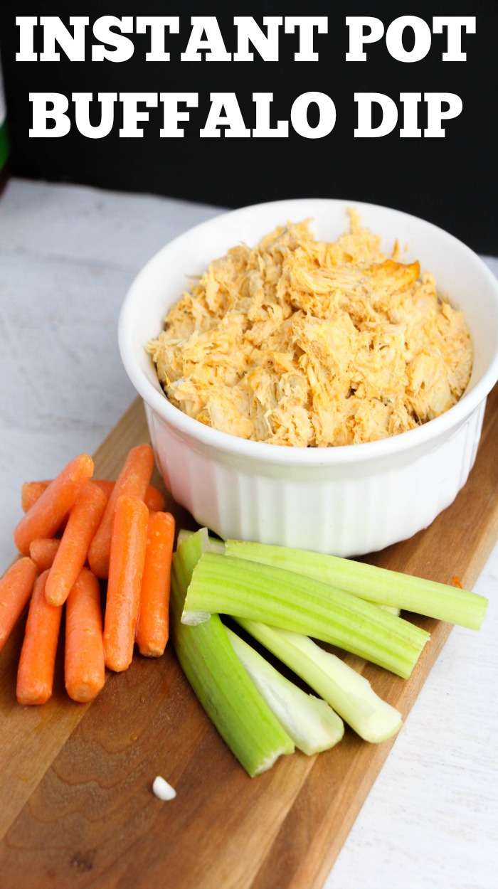 This instant pot buffalo dip recipes is an easy appetizer perfect for a party. Pressure cooking recipes can make recipes quick and easy. This chicken buffalo dip would also be a great Super Bowl party appetizer. Instant pot | pressure cooker recipes | easy appetizers 