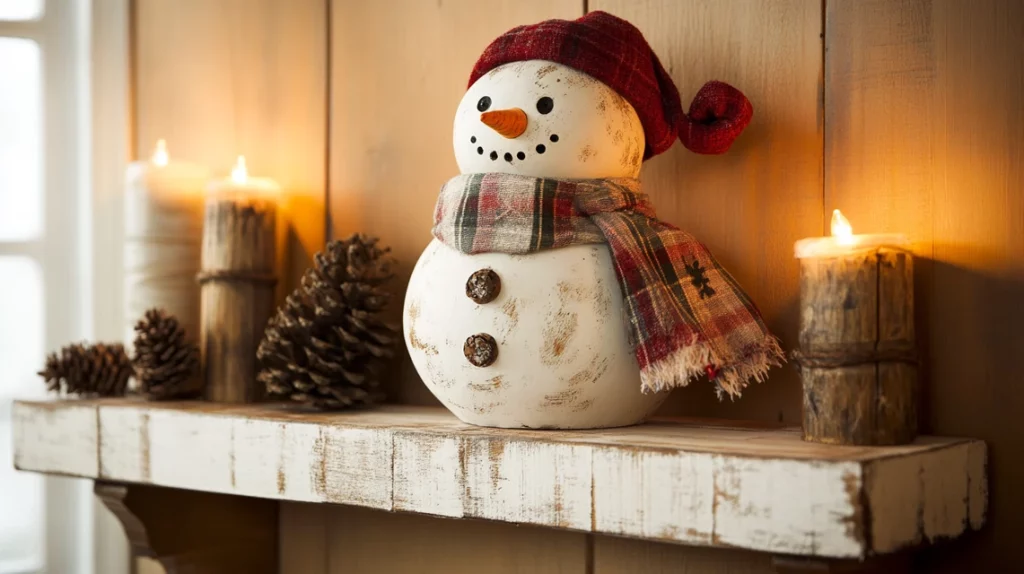 Rustic Snowman Wall Shelf