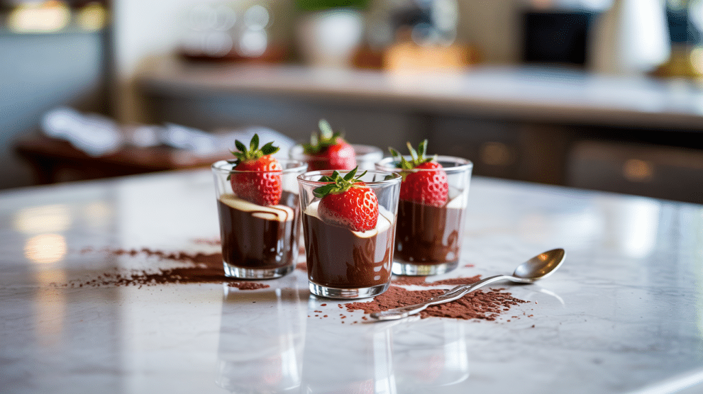 Chocolate Covered Strawberry Shots