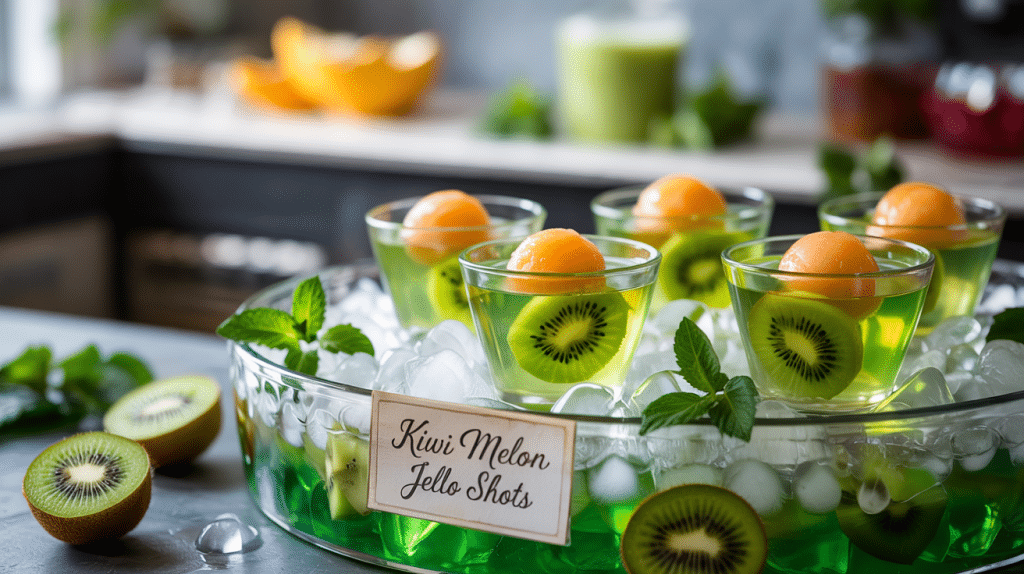 Kiwi Melon Jello Shots
