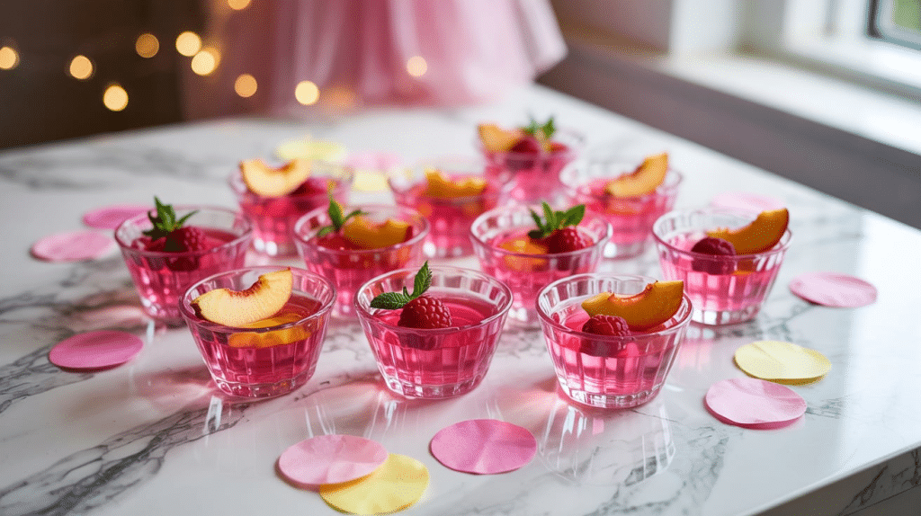 Raspberry Peach Jello Shots