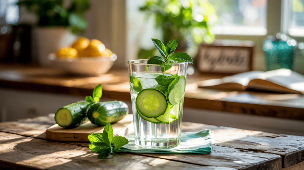 cucumber mint infused water
