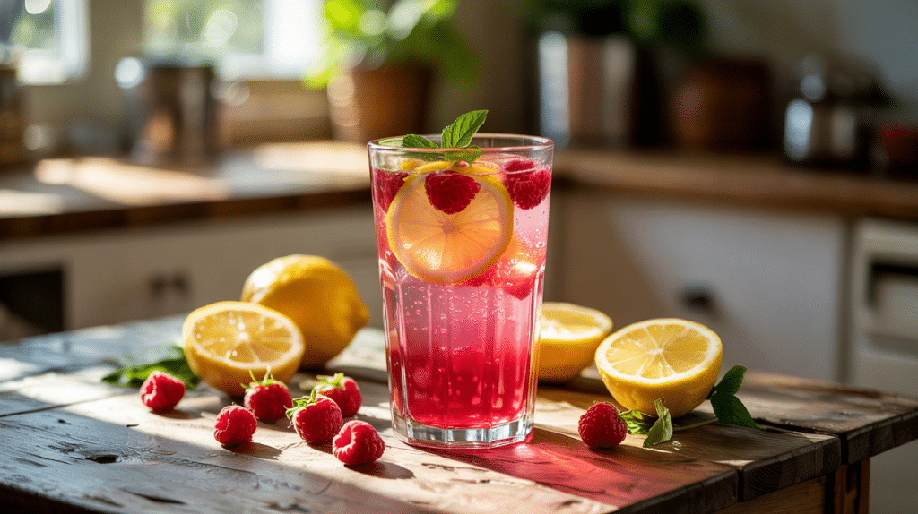 sparkling rasberry lemonade