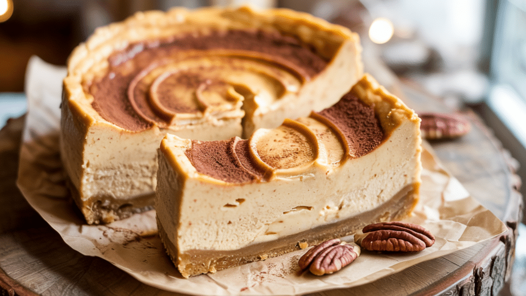 weight watchers cheesecake - Pumpkin Spice Lightened-Up Cheesecake