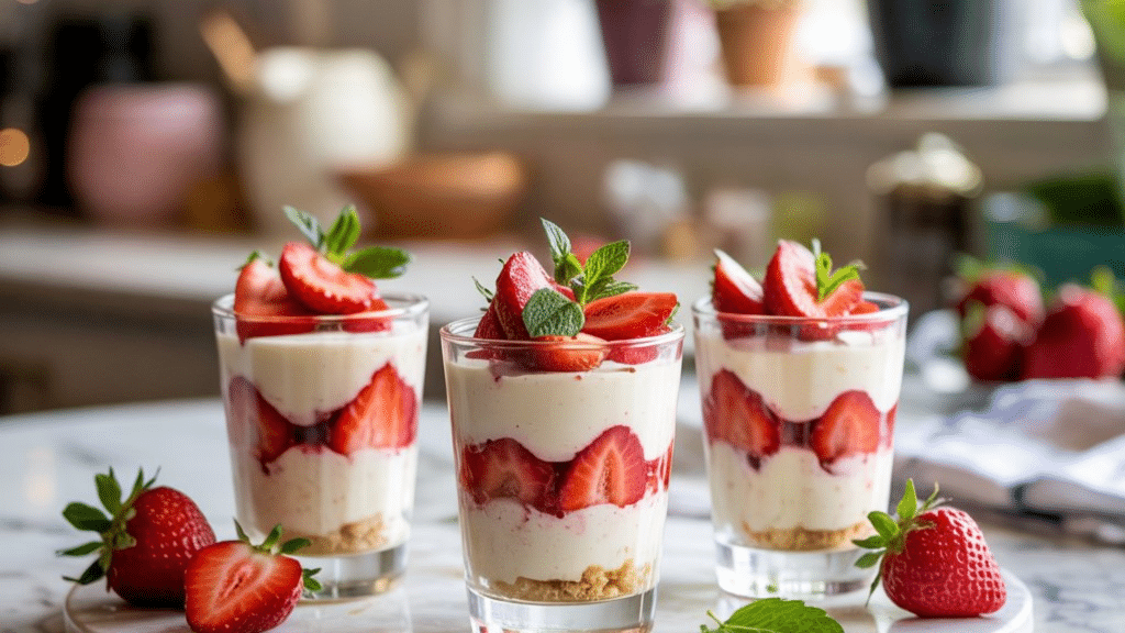weight watchers cheesecake - Strawberry Cheesecake Shooters