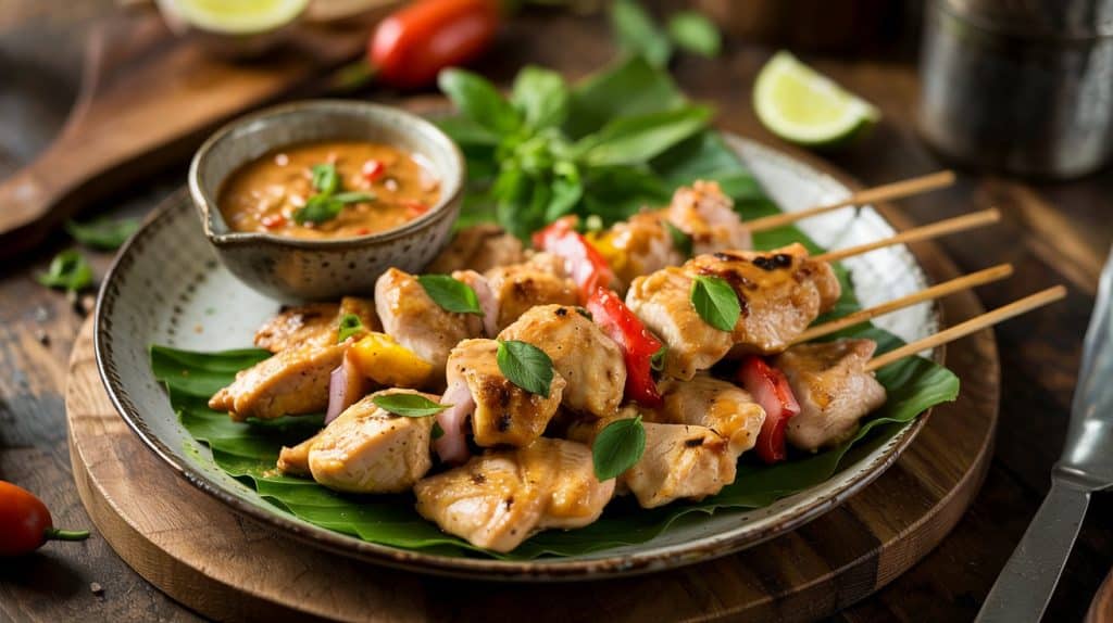 Global Flavors Chicken Satay Skewers with Peanut Sauce