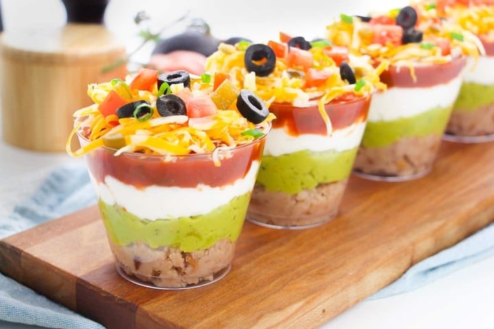 Individual Seven-Layer Dip Cups