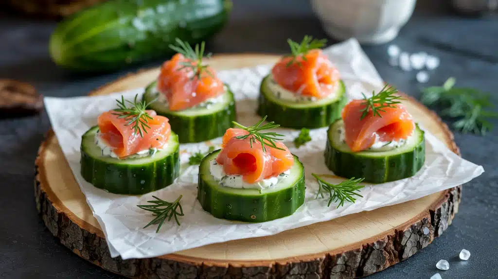 Seafood Delights Cucumber Smoked Salmon Bites