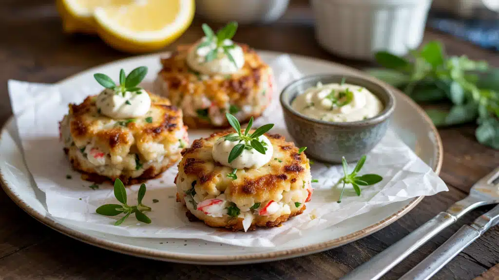 Seafood Delights Mini Crab Cakes with Lemon Aioli