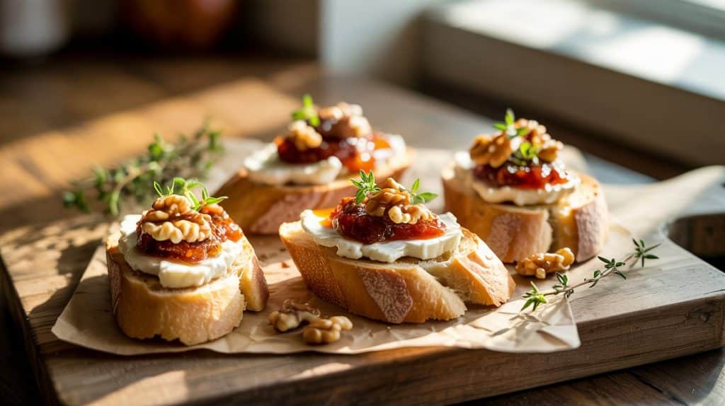 Sweet & Savory Bites Fig and Goat Cheese Crostini