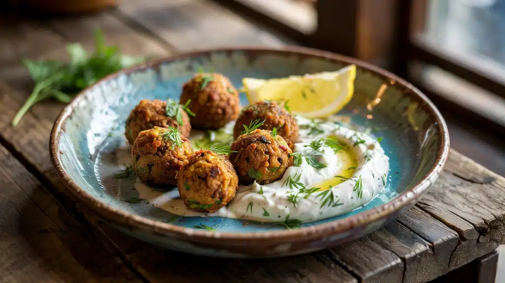 Veggie Friendly Snacks Falafel Bites with Tzatziki
