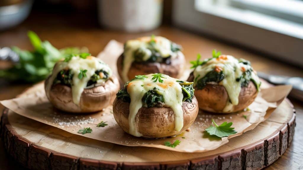 Veggie Friendly Snacks Spinach Stuffed Mushrooms